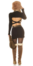 Sexy Denim Mini Skirt with Leo Look Waistband Black S