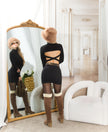 Sexy Denim Mini Skirt with Leo Look Waistband Black S