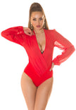 Sexy Body mit Tiefem Ausschnitt Red M