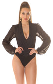 Σέξι Body mit Tiefem Ausschnitt Black M