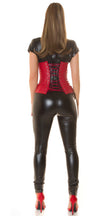 Sexy Koucla Corsage in leather look Red S