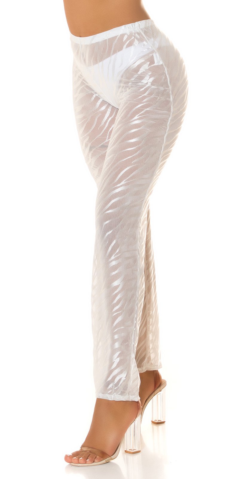 Sexy Koucla Mesh Highwaist Pants / Cover-Up White L