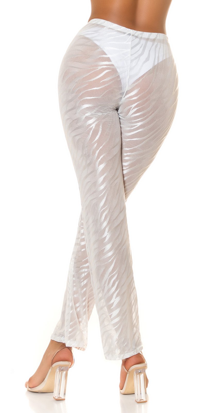 Sexy Koucla Mesh Highwaist Pants / Cover-Up White L