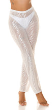 Sexy Koucla Mesh Highwaist Pants / Cover-Up White L