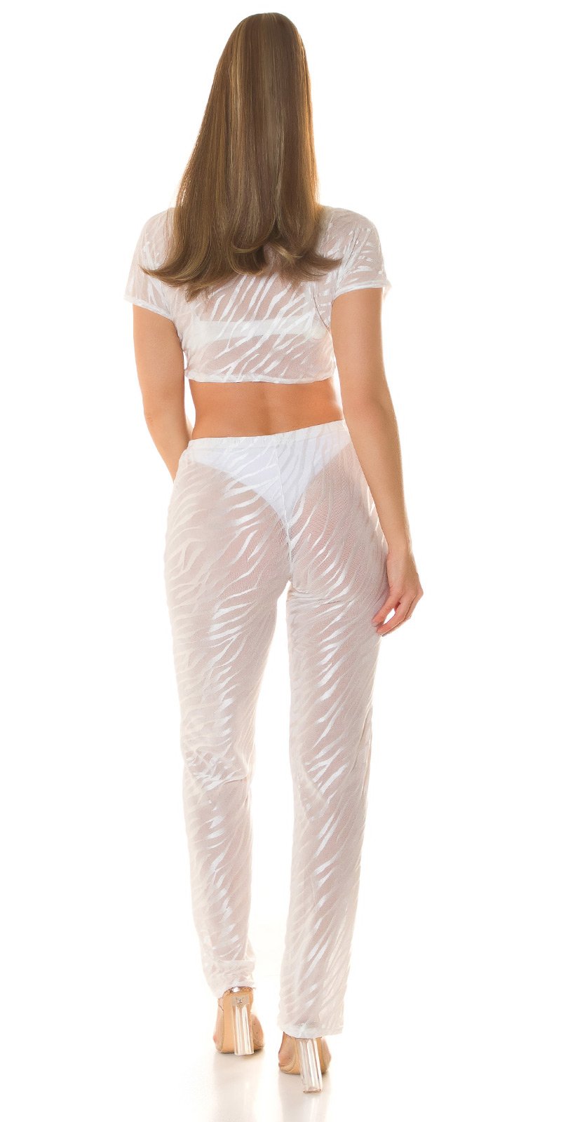 Sexy Koucla Mesh Highwaist Pants / Cover-Up White L