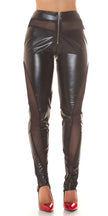 Sexy Koucla faux leather pants with Mesh inserts Black M