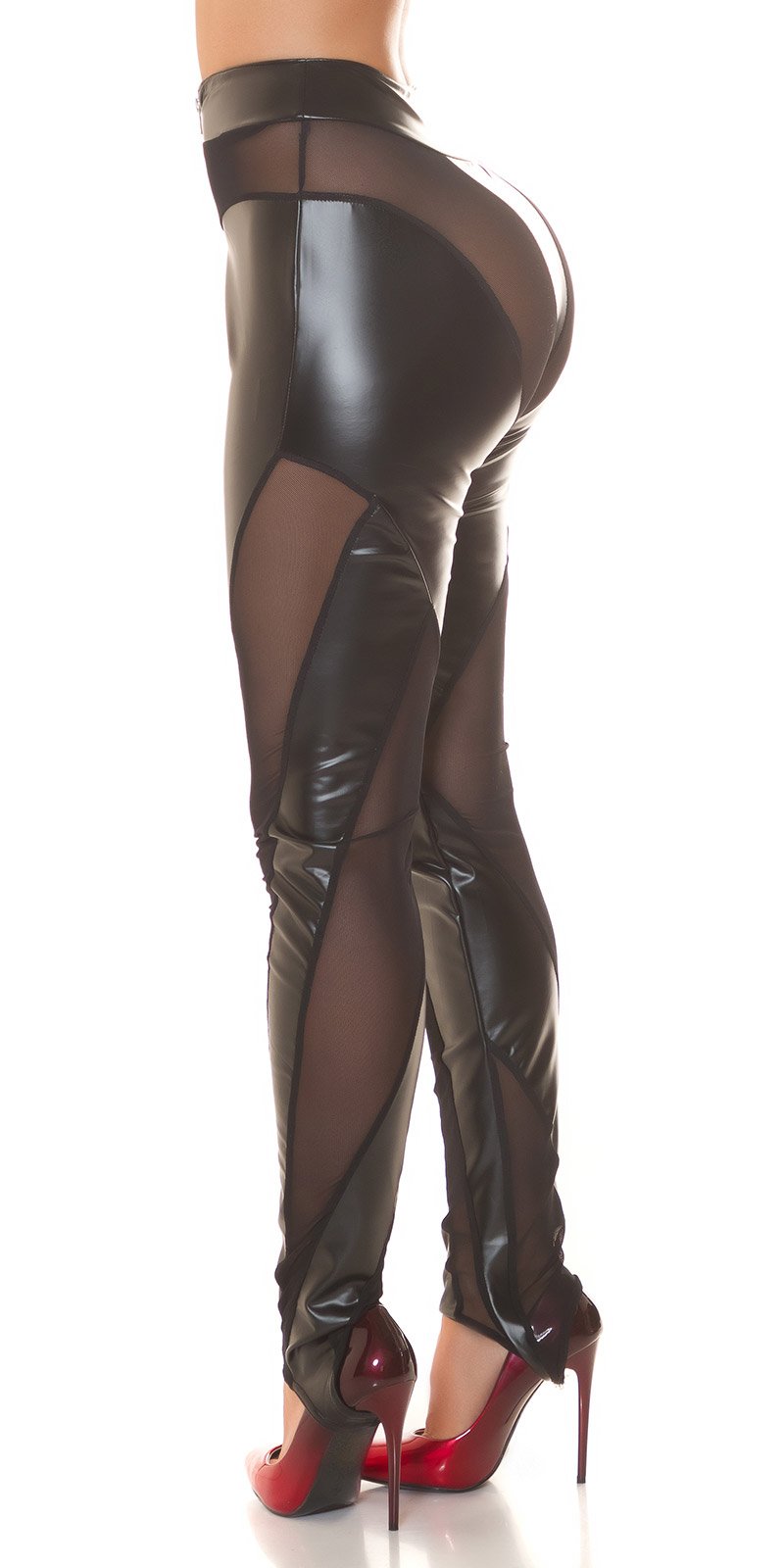 Sexy Koucla faux leather pants with Mesh inserts Black M