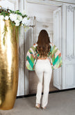 Trendy Highwaist pants with Cuts BlogerStyle Beige L