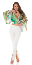 Trendy Highwaist pants with Cuts BlogerStyle Beige L