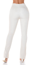 Trendy Highwaist pants with Cuts BlogerStyle Beige L