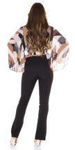 Trendy Highwaist pants with Cuts BlogerStyle Black XS