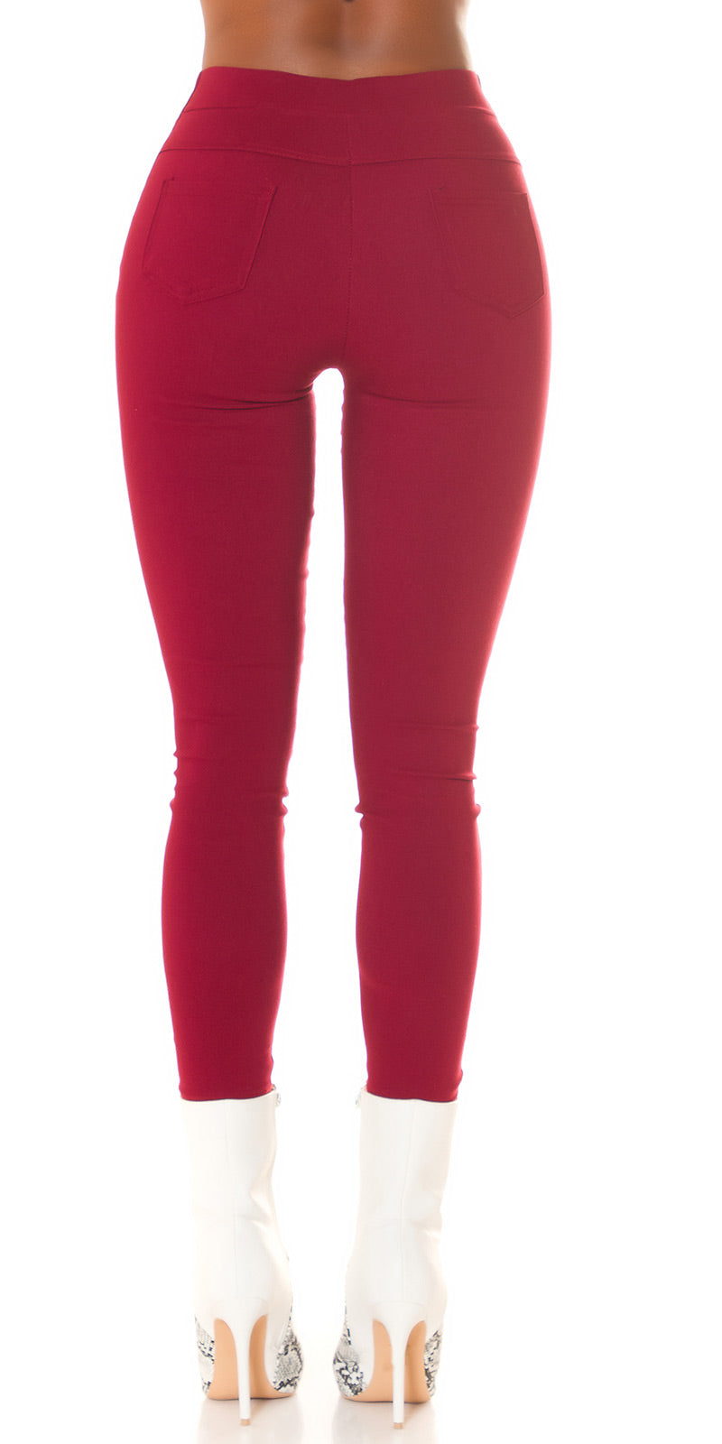 Sexy Highwaist Pants with decorative buttons Bordeaux L/XL