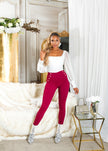 Sexy Highwaist Pants with decorative buttons Bordeaux L/XL