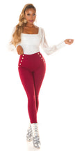 Sexy Highwaist Pants with decorative buttons Bordeaux L/XL