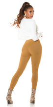Sexy Highwaist Pants with decorative buttons Caramel S/M