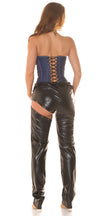 Sexy 2Piece Set / Corsage + Thong in Jeans Look Blue L