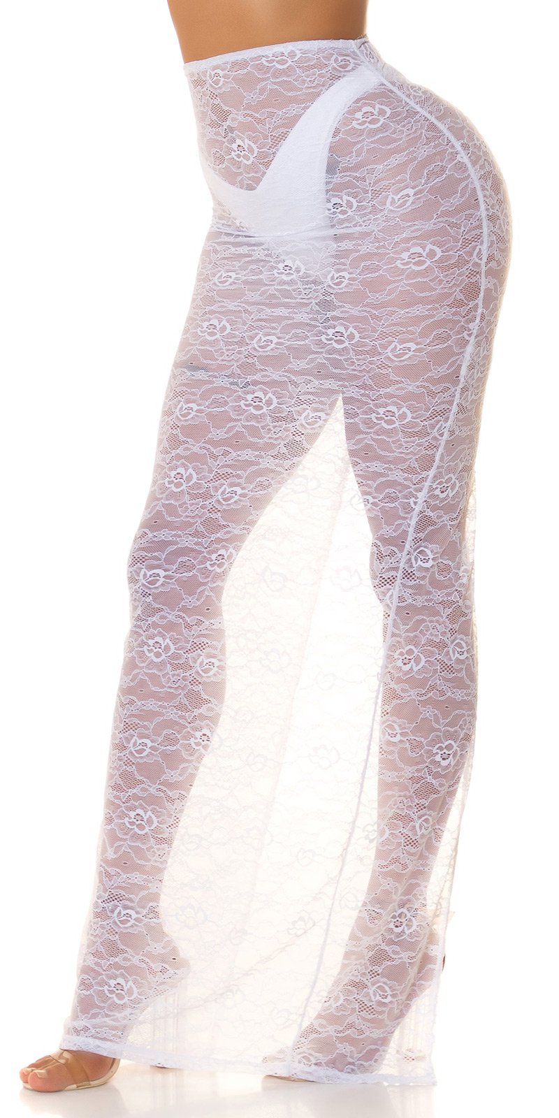 Sexy Koucla Highwaist Lace Maxiskirt White L