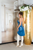 Sexy Koucla faux leather dress corset look DarkBlue O/S