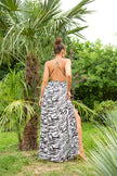 Sexy Koucla Silk-Look Backless Maxidress Zebrawhite O/S