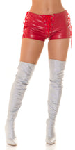 Sexy Koucla faux leather shorts with lacing Red S