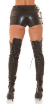 Sexy Koucla faux leather shorts with lacing Black M