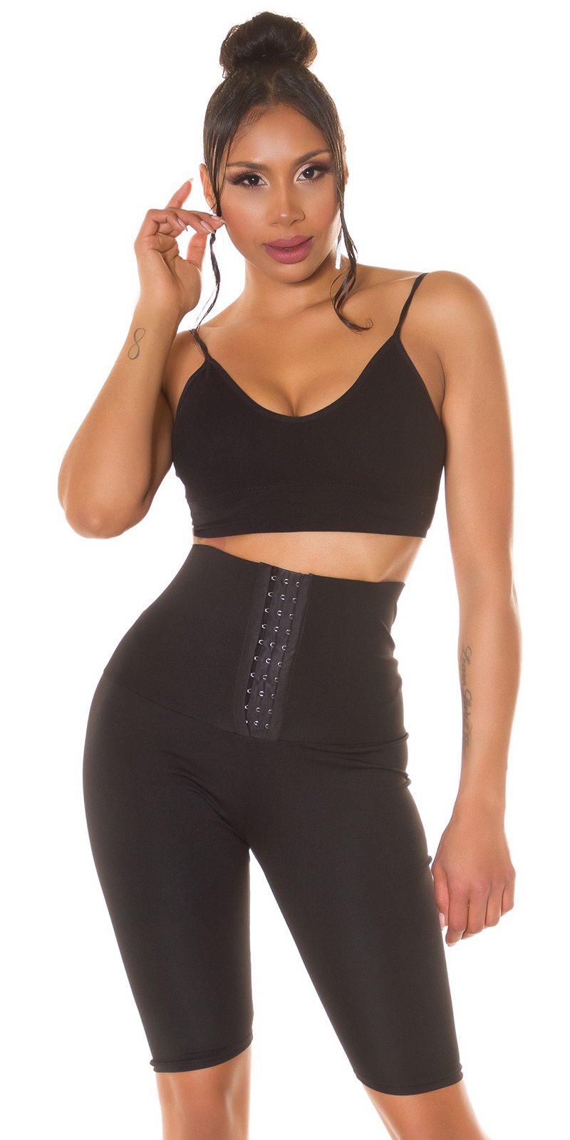 Sexy Highwaist Shaping Biker Shorts Black L/XL