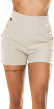 Sexy Koucla Highwaist Shorts with pockets Beige XL