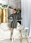 Sexy KouCla turtleneck knit dress Khaki O/S