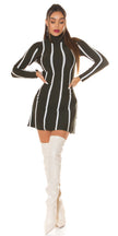 Sexy KouCla turtleneck knit dress Khaki O/S