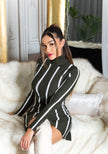 Sexy KouCla turtleneck knit dress Khaki O/S