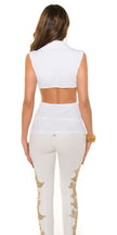 Sexy KouCla shortsleeve Blazer with zip.backless White M