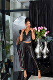 Sexy KouCla Wetlook leggings with lacing at back Black S/M