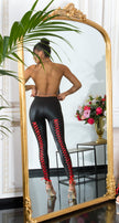 Sexy KouCla Wetlook leggings with lacing at back Black S/M
