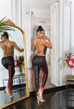 Sexy KouCla Wetlook leggings with lacing at back Black S/M