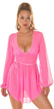 Sexy Koucla transparent Minidress / Cover-Up Pink S/M