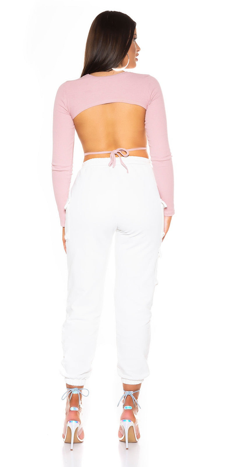 Sexy Long Sleeve Top Backless Oldrose O/S