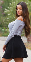 Sexy Off-Shoulder jumper Grey O/S