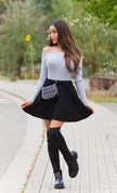 Sexy Off-Shoulder jumper Grey O/S