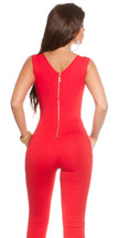 Sexy KouCla jumpsuit with sexy lace decollete Red L