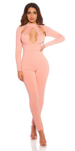 Sexy long sleeve jumpsuit with cut outs Oldrose M