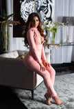 Sexy long sleeve jumpsuit with cut outs Oldrose M