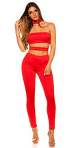 Sexy KOUCLA Jumpsuit with Cut Outs Red O/S