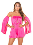 Sexy KouCla Bandeau Jumpsuit with separate sleeves Pink O/S