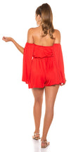 Sexy KouCla Bandeau Jumpsuit with separate sleeves Red O/S