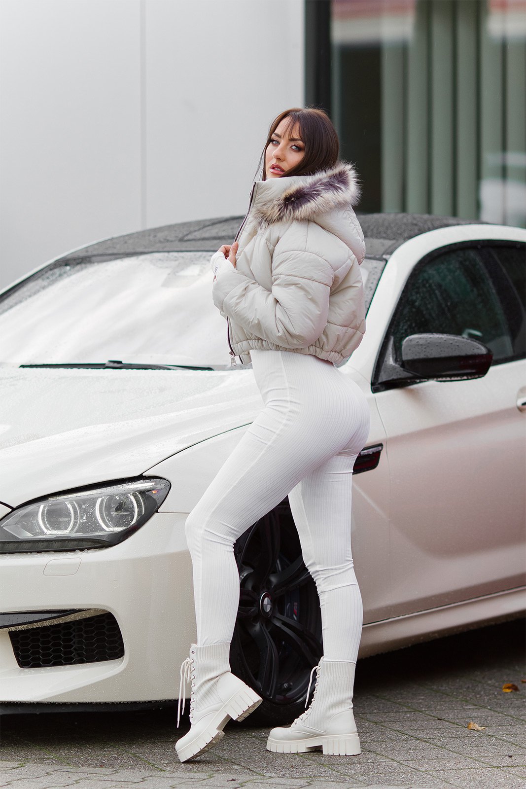 Hey Sexy! Koucla long sleeve jumpsuit V-Cut! White L