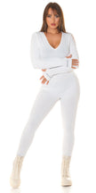 Hey Sexy! Koucla long sleeve jumpsuit V-Cut! White L
