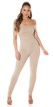 Sexy Koucla must-have jumpsuit Carmen neckline Beige L