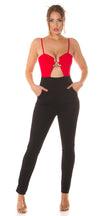 Sexy Träger Overall with cut out Red O/S
