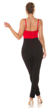 Sexy Träger Overall with cut out Red O/S