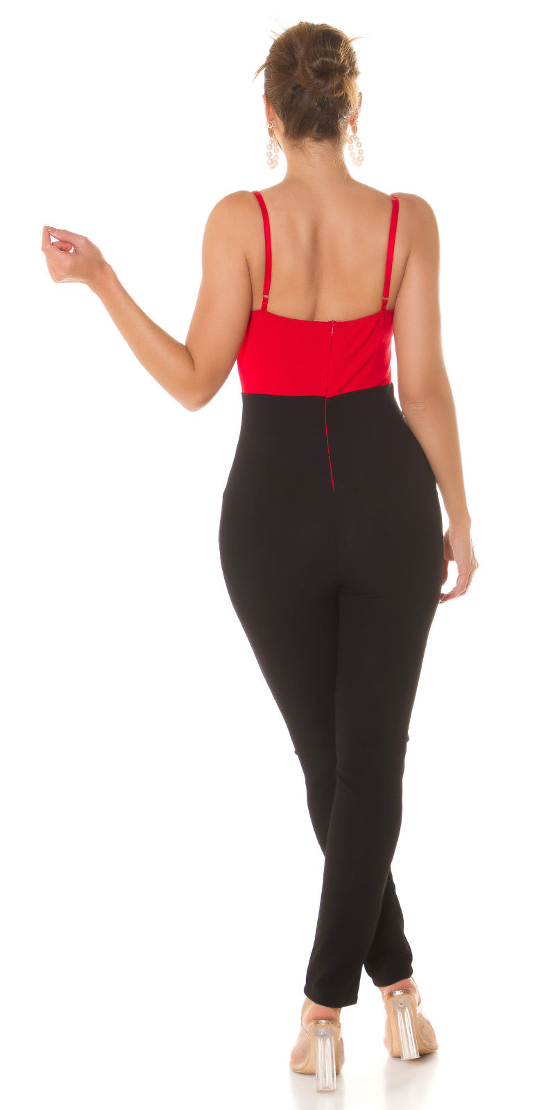 Sexy Träger Overall with cut out Red O/S